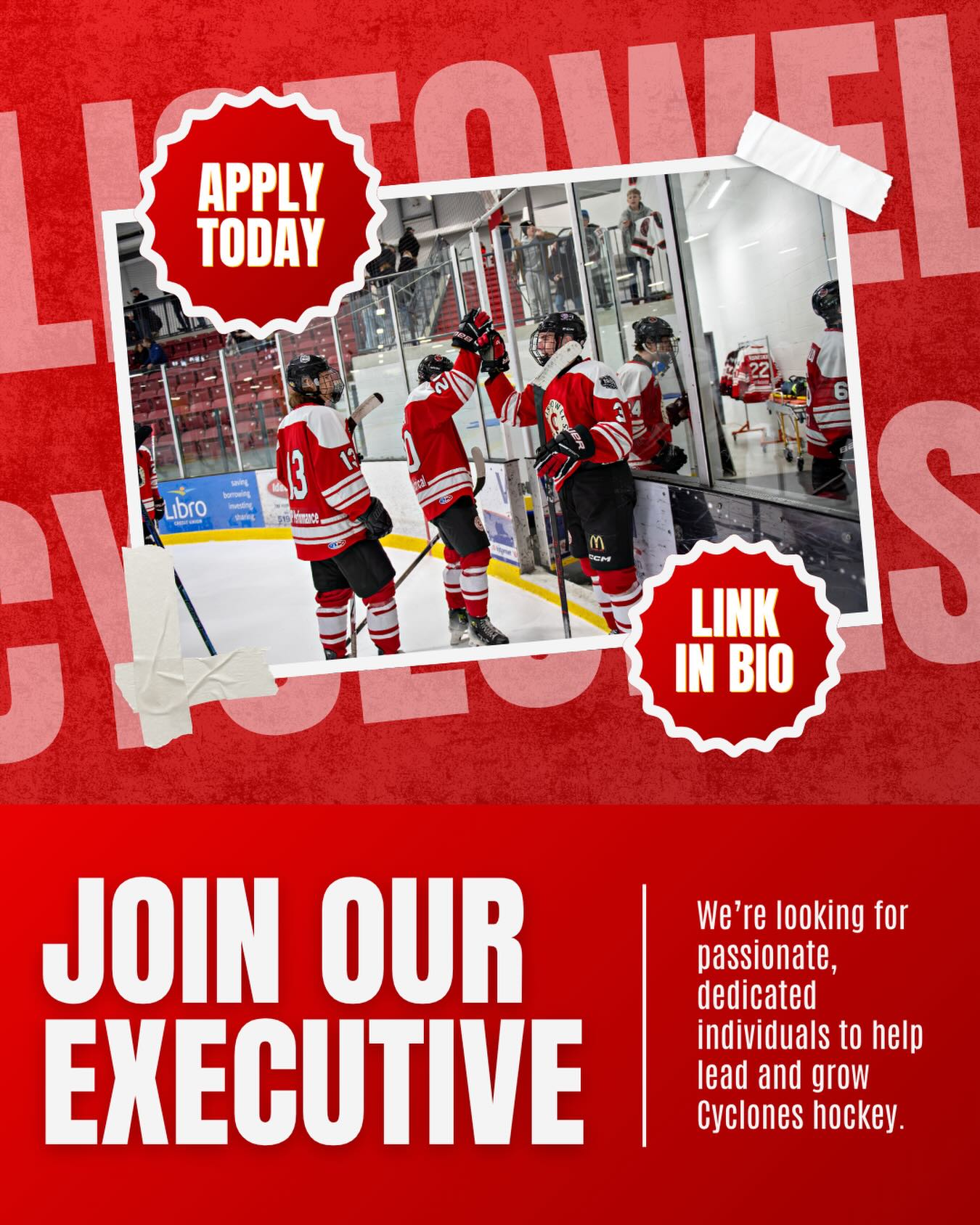The Cyclones are looking for passionate, driven individuals to join our Executive Board! 🌪️🏒

If you’re interested in being part of a dedicated team that helps support, grow, and shape the future of Cyclones hockey, we want to hear from you. This is a great opportunity to get involved behind the scenes and make an impact in our community.

Ready to step up? Apply using the link in our bio.

Join the Cyclones family and be part of something bigger. 💪🔥