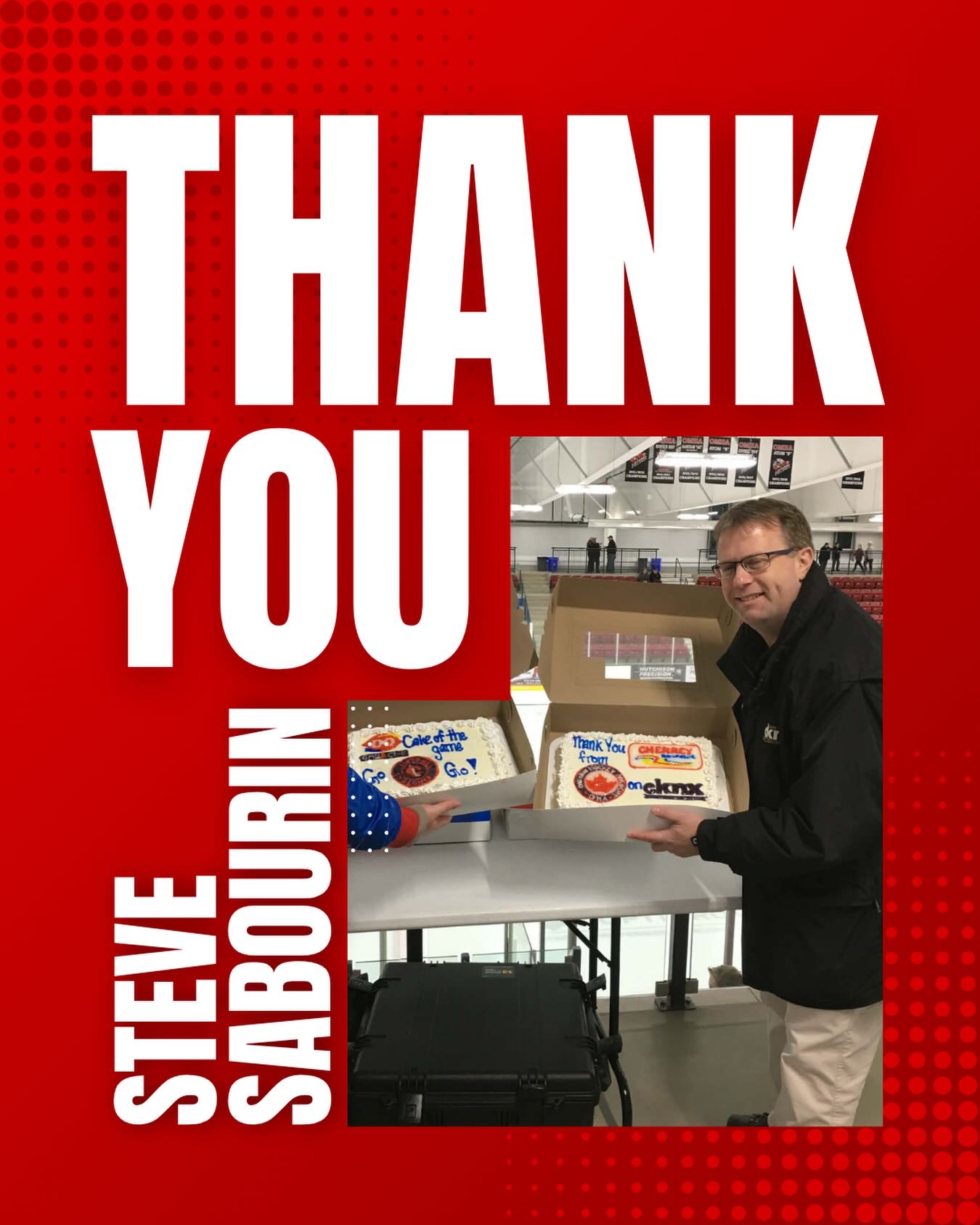 The Listowel Cyclones would like to extend a heartfelt thank you to Steve Sabourin for his many years of dedication and commitment to broadcasting Junior hockey. 🎙️🌪️

Steve has been a constant voice of CKNX, bringing the game to life for fans near and far. His passion, professionalism and love for the game have played a huge role in connecting our community to the action on the ice.

Through countless games, big moments and unforgettable seasons, Steve’s contributions have become a lasting part of Cyclones history.

Thank you, Steve, for your incredible commitment and for everything you’ve done for this organization. You will always be a valued member of the Cyclones family.
