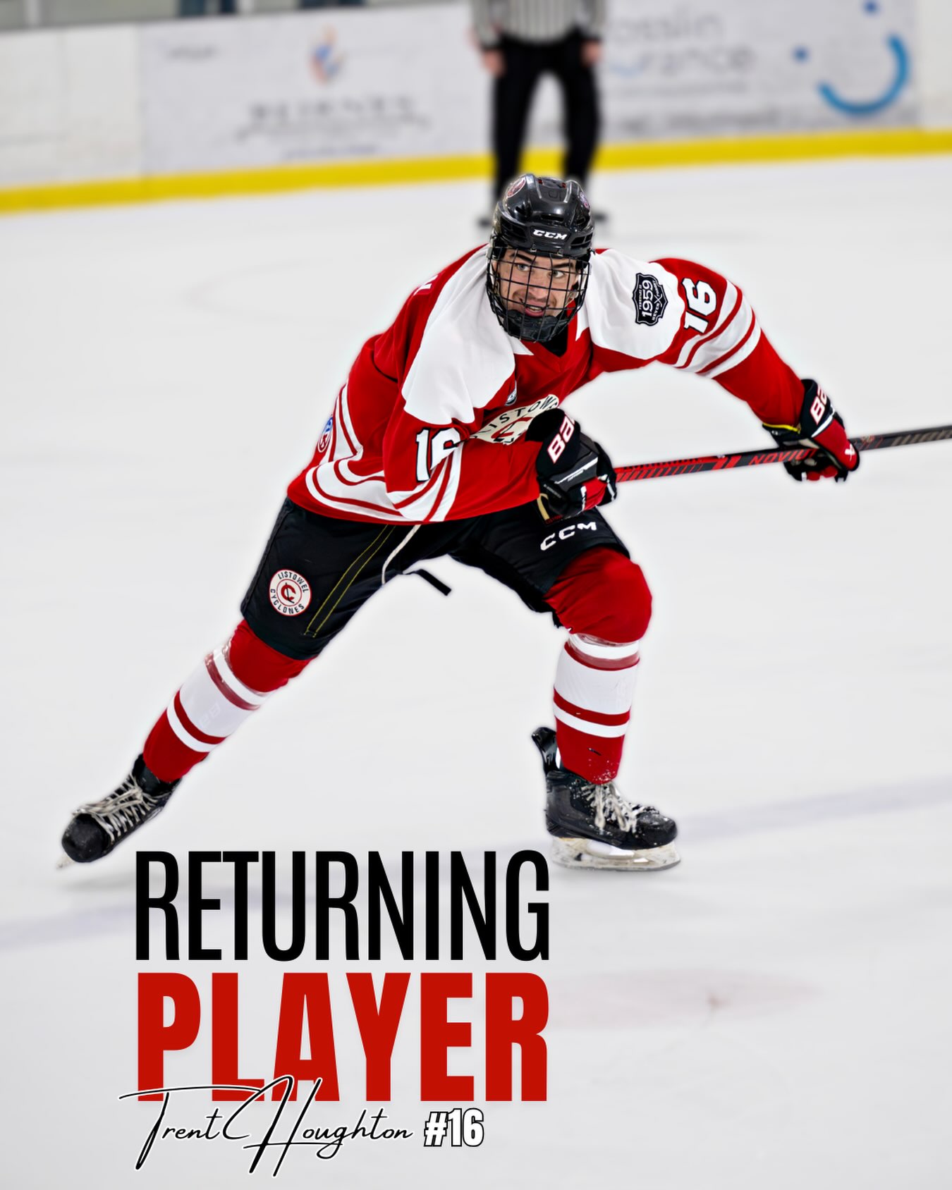 RETURNING PLAYER 🚨

The Listowel Cyclones are excited to announce that Trent Houghton is returning for the 2026-27 season!

Trent made the most of his opportunities during his rookie campaign, appearing in 46 games and recording 8 goals and 11 assists for 19 points. His relentless work ethic, physical style of play and ability to contribute at both ends of the ice make him an important piece of the Cyclones lineup heading into this next season.

We’re excited to have Trent back with #Cycsnation and look forward to watching him continue to develop this season!

Welcome back, Trent!