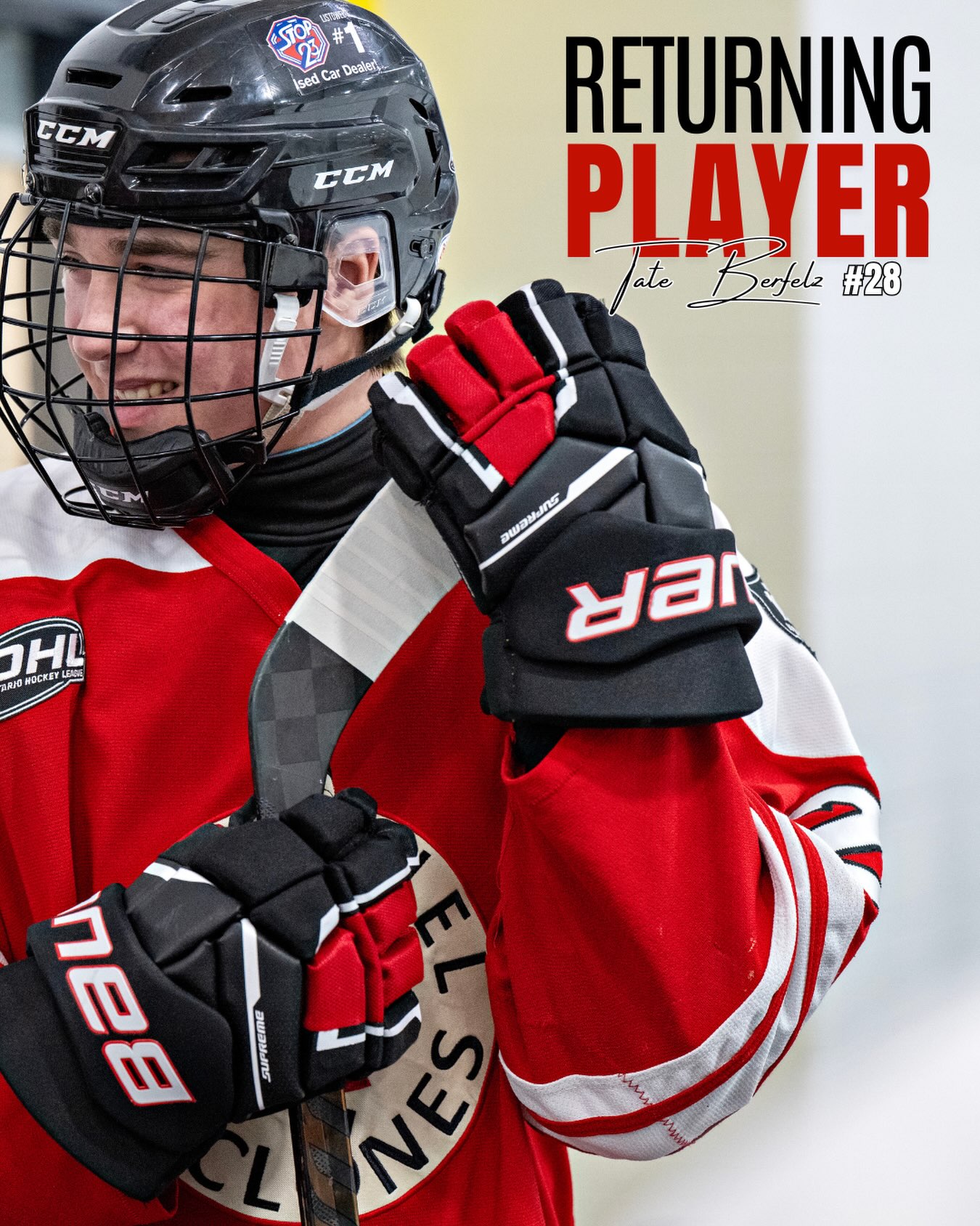 The Listowel Cyclones are excited to announce that Tate Berfelz is returning for the 2026-27 season!

A Listowel native, Tate proudly represents his hometown every time he steps on the ice. In his rookie season with the Cyclones, he appeared in 43 games, recording 5 goals and 5 assists while bringing energy, physicality and a relentless work ethic to the lineup.

We’re excited to watch Tate continue his development and represent his hometown for another season!

Welcome back, Tate!