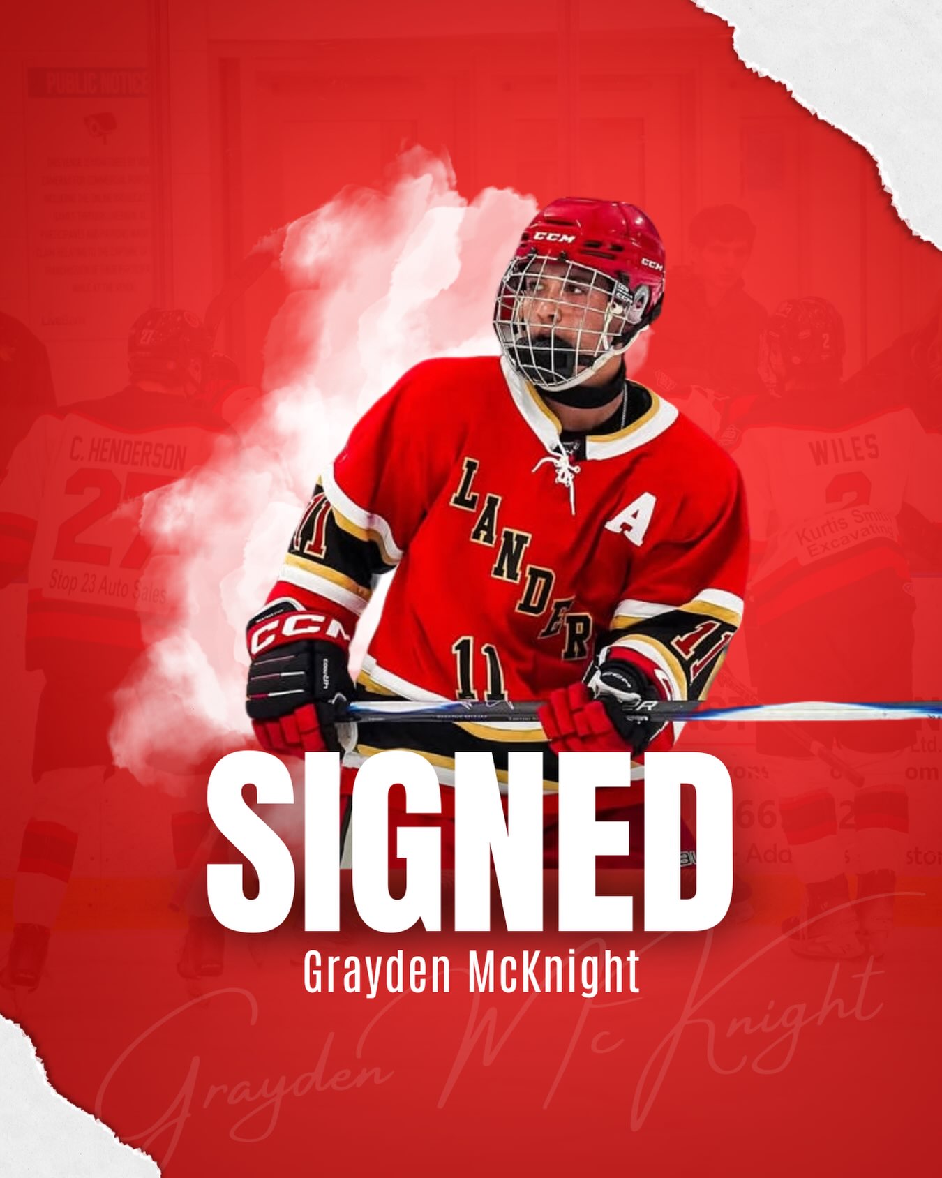 The Listowel Cyclones are excited to announce the signing of defenceman Grayden McKnight for the 2026-27 season!

The 17-year-old blueliner from Allenford, Ontario joins the Cyclones after spending last season with the Grey-Bruce Highlanders. A smooth-skating, left-shot defenceman, Grayden brings strong puck-moving ability as he takes the next step in his hockey development joining #Cycsnation.

We’re excited to welcome Grayden to the Cyclones family and look forward to seeing him patrol the blue line this season!

Welcome to the Cyclones, Grayden!